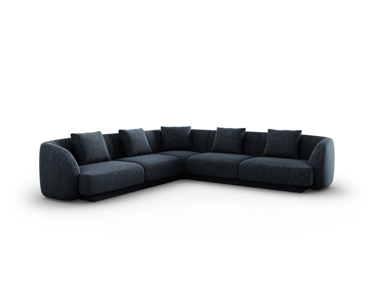 Coltar reversibil 5 locuri, Tulum, Cosmopolitan Design, 255x255x70 cm, tesatura chenille, albastru regal - imagine 6